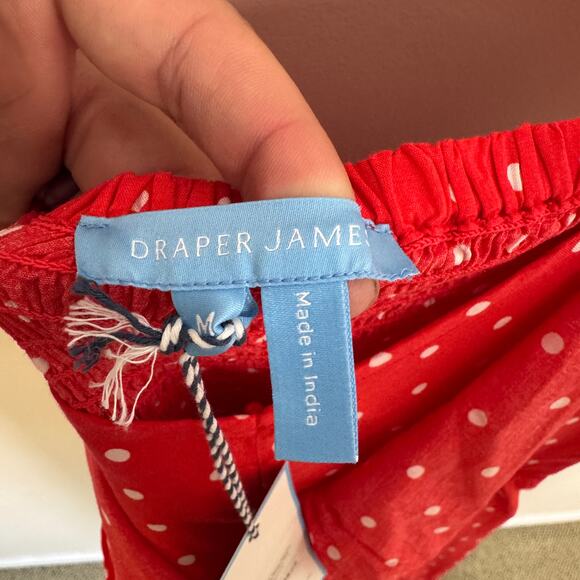 Draper James Tie Front Short Sleeve Polka Dot Mini Dress US Women's M - Picture 6 of 10